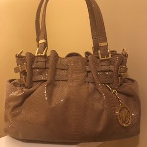 Michael Kors Tan Embossed Leather Satchel